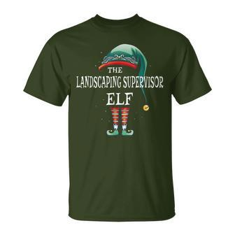 Landscaping Supervisor Elf Job Christmas T-Shirt | Mazezy