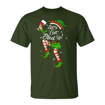 Let's Get Elfed Up Drinking Christmas Cheers Holiday T-Shirt - Seseable