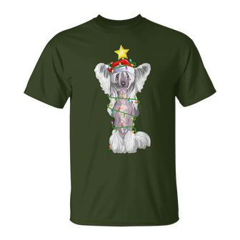 Lighting Xmas Tree Matching Santa Chinese Crested Christmas T-Shirt - Thegiftio UK