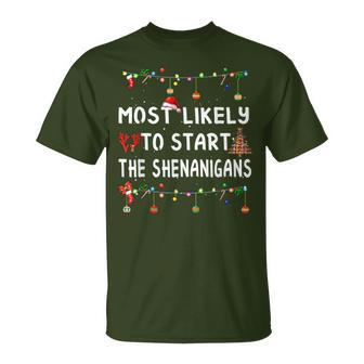 Most Likely To Christmas Matching Family Pajamas T-Shirt - Seseable
