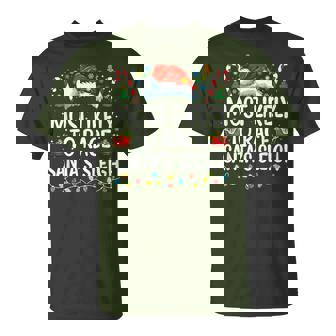 Most Likely To Race Santa's Sleigh Family Christmas Pajamas T-Shirt | Seseable CA