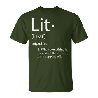 Lit Definition Lit Meme Definition Christmas Party Lit T-Shirt - Seseable