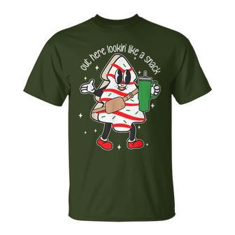 Out Here Looking Like A Snack Cute Boo Jee Christmas Trees T-Shirt - Thegiftio UK