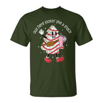 Out Here Looking Like A Snack Cute Boo Jee Xmas Trees Cakes T-Shirt - Thegiftio UK