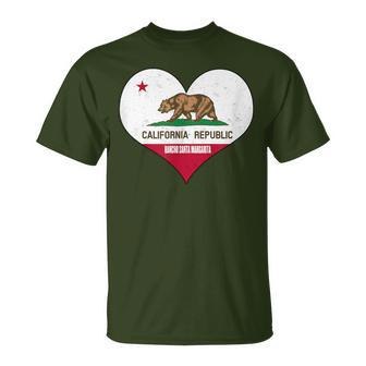 I Love Rancho Santa Margarita- Ca Republic Flag Heart T-Shirt | Mazezy