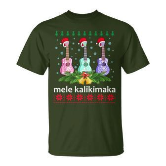 Mele Kalikimaka Ukulele Guitar Hawaii Christmas T-Shirt - Monsterry UK