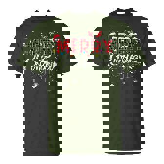Merry Christmas Buffalo Plaid Red Santa Hat Xmas Pajamas T-Shirt | Mazezy