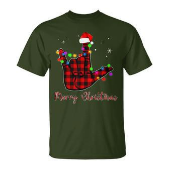 Merry Christmas Sign Language Asl Santa Hat T-Shirt | Mazezy
