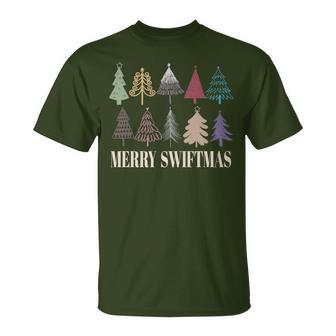 Merry Swiftmas Christmas Trees Xmas Holiday Pajamas Retro T-Shirt | Mazezy AU