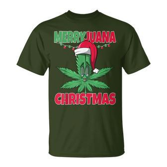 Merryjuana Christmas Marijuana Weed Christmas T-Shirt | Mazezy