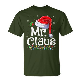 Mr And Mrs Claus Couples Matching Christmas Pajamas Santa T-Shirt - Seseable
