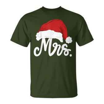 Mr And Mrs Santa Claus Couples Matching Christmas Pajamas T-Shirt - Seseable
