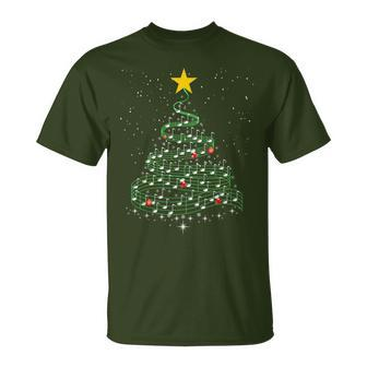 Music Note Tree Wish You A Merry Christmas Musical T-Shirt - Seseable