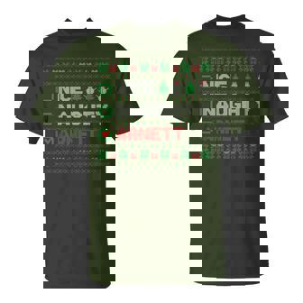 Nice Naughty Arnett Christmas List Ugly Sweater T-Shirt | Mazezy