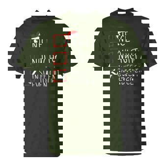 Nice Naughty Insufficient Evidence Christmas Santa Claus T-Shirt | Mazezy