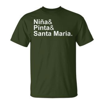 Niña & Pinta & Santa Maria Christopher Columbus Day Ships T-Shirt | Mazezy CA