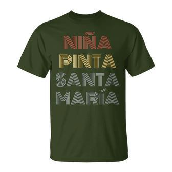 Niña Pinta Santa Maria History Christopher Columbus Day T-Shirt | Mazezy