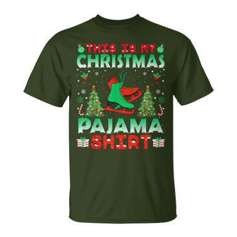 Nordic Skating Christmas Pajama Christmas Holiday T-Shirt | Mazezy
