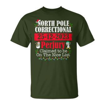 North Pole Correctional Perjury Family Matching Christmas T-Shirt - Seseable