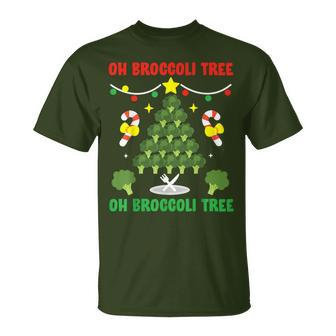 Oh Broccoli Tree Vegetarian Vegan Christmas T-Shirt - Thegiftio UK