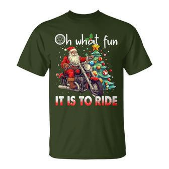 Oh What Fun It Is To Ride Santa Motorcycle T-Shirt - Monsterry CA