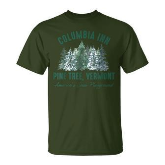 Pine Tree Vermont Always A White Christmas Tree Holiday T-Shirt | Mazezy