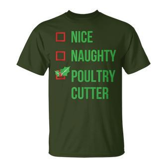 Poultry Cutter Pajama Christmas T-Shirt | Mazezy
