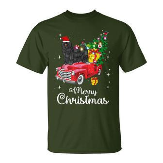 Puli Ride Red Truck Christmas Pajama Dog T-Shirt | Mazezy