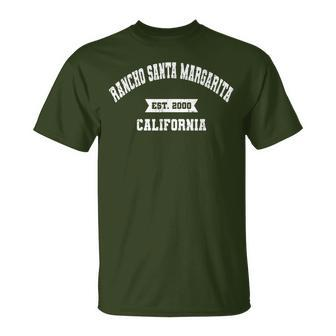 Rancho Santa Margarita California Athleticsports Established T-Shirt | Mazezy