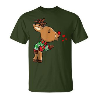 Reindeer Christmas Matching Couple T-Shirt | Mazezy