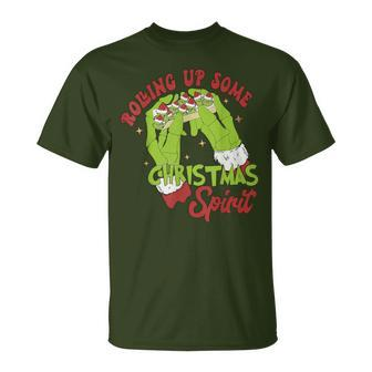 Rolling Up Some Christmas Spirit Christmas Vibes T-Shirt | Mazezy