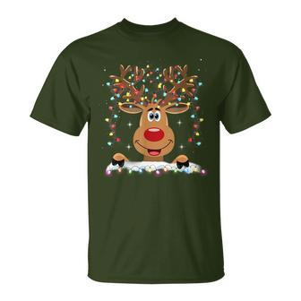 Rudolph Red Nose Reindeer Santa Christmas T-Shirt - Seseable