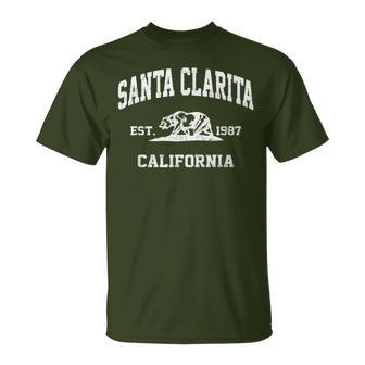 Santa Clarita California Ca Vintage State Athletic Style T-Shirt | Mazezy