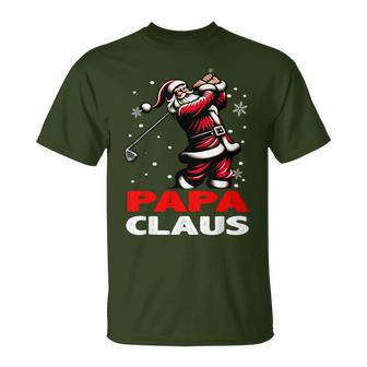 Santa Golf Papa Claus Family Matching Grandpa Christmas T-Shirt | Mazezy
