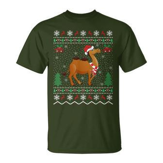 Santa Hat Camel Animal Lover Xmas Ugly Camel Christmas T-Shirt - Thegiftio UK