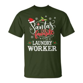 Santa's Favorite Laundry Worker Christmas Party Xmas T-Shirt - Monsterry UK