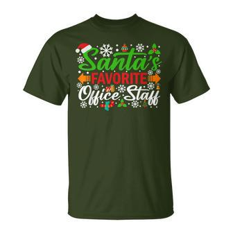 Santa's Favorite Office Staff Christmas Xmas T-Shirt - Seseable
