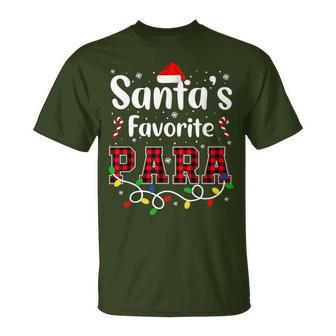 Santa's Favorite Para Christmas Paraprofessional Santa Hat T-Shirt - Monsterry UK