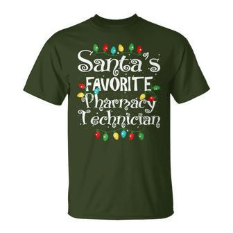 Santa's Favorite Pharmacy Technician Christmas T-Shirt | Mazezy
