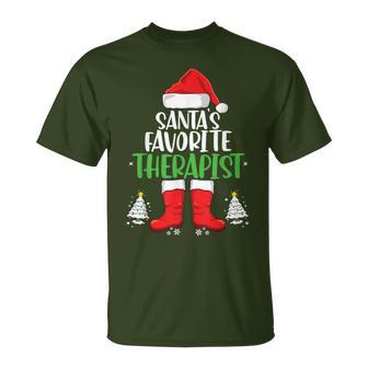 Santa's Favorite Therapist Family Matching Christmas Party T-Shirt - Monsterry UK