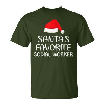 Santa's Favorite Social Worker Matching Family Christmas T-Shirt - Monsterry UK
