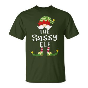 Sassy Elf Group Christmas Pajama Party T-Shirt - Seseable