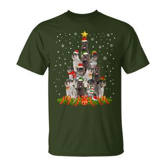Schnauzer Dog Christmas Tree Santa Hat Xmas Pajama T-Shirt | Mazezy