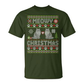 Selkirk Rex Cats Together Merry Meowy Christmas Day Sweater T-Shirt | Mazezy