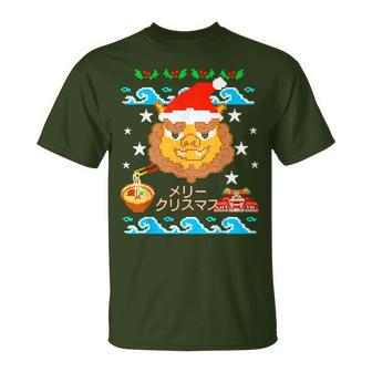 Shisa Dogs Ugly Christmas Sweater Okinawa Japan Party T-Shirt - Monsterry