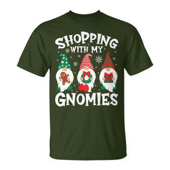 Shopping With My Gnomies Hanging Out Christmas Family T-Shirt | Mazezy