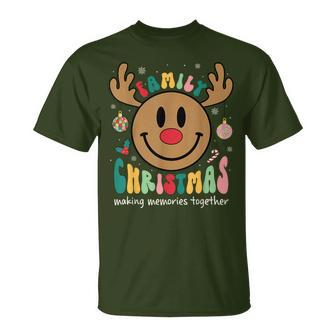 Smile Face Family Christmas 2023 Xmas Crew Reindeer Pj Group T-Shirt | Mazezy