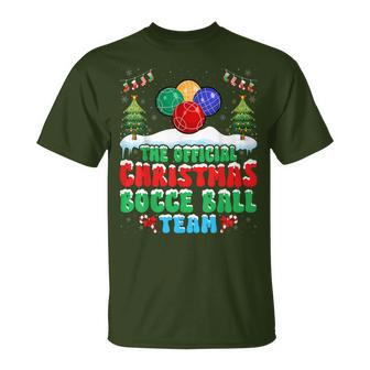 Snow Christmas Bocce Ball Team Bocce Ball Player Xmas T-Shirt | Mazezy