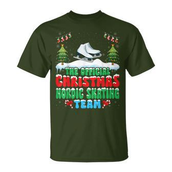 Snow Christmas Nordic Skating Team Nordic Skaters Xmas T-Shirt | Mazezy CA