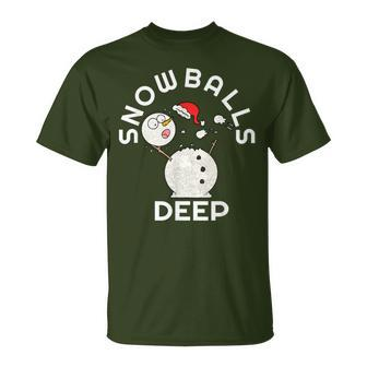 Snowballs Deep Christmas Snowman T-Shirt | Seseable UK